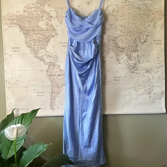 HOUSE OF CB 'Teia' Sky Draped Corset Midi Dress Plus Cup NWOT - Picture 9 of 12